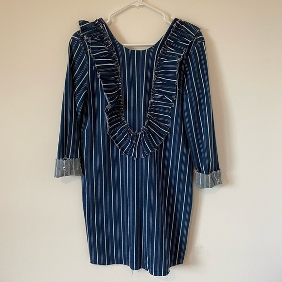 Zara striped denim dress with V back Small - Picture 7 of 12
